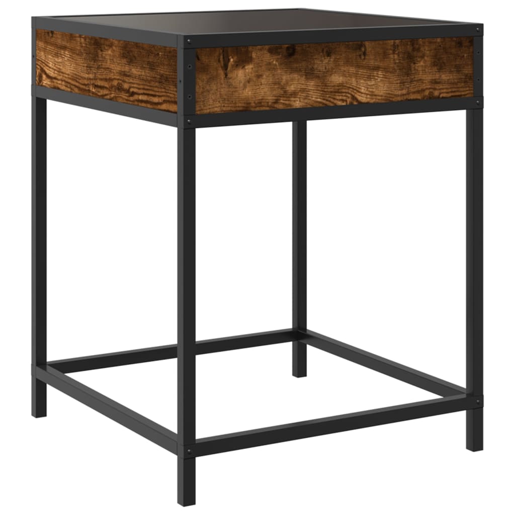 Bedside table with Infinity LED smoked oak 40x40x51 cm