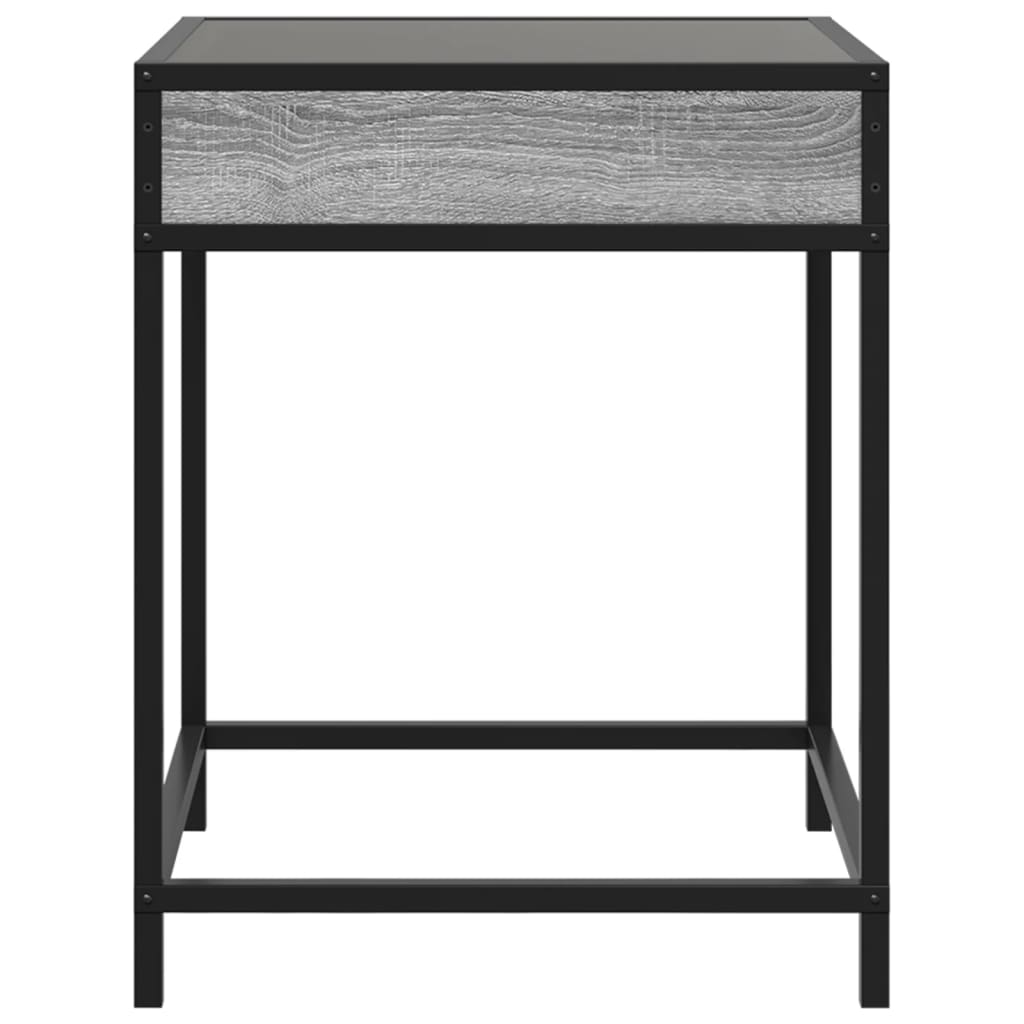 Bedside table with Infinity LED, Sonoma Grey, 40x40x51 cm