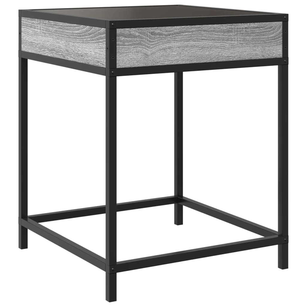 Bedside table with Infinity LED, Sonoma Grey, 40x40x51 cm