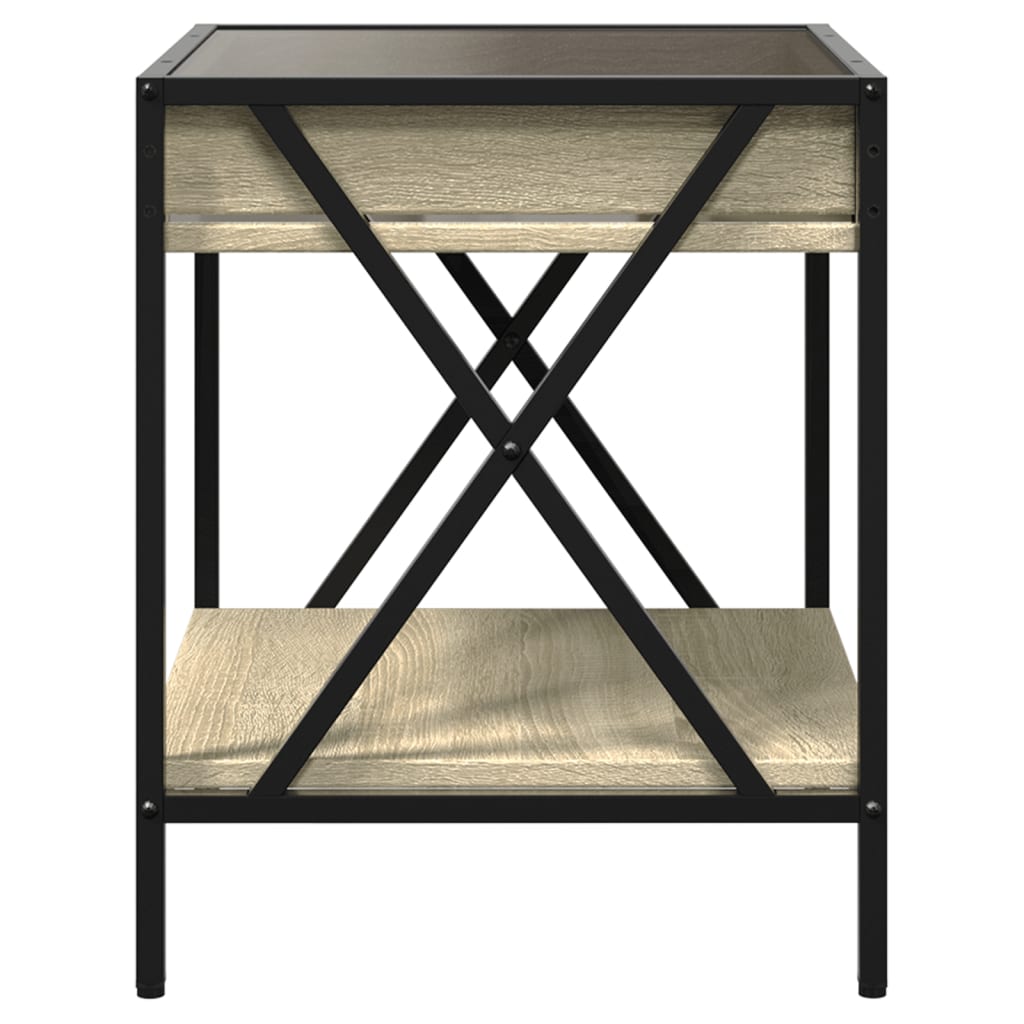 Bedside table with Infinity LED Sonoma oak 40x40x49 cm