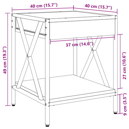 Nachttisch mit Infinity-LED Räuchereiche 40x40x49 cm