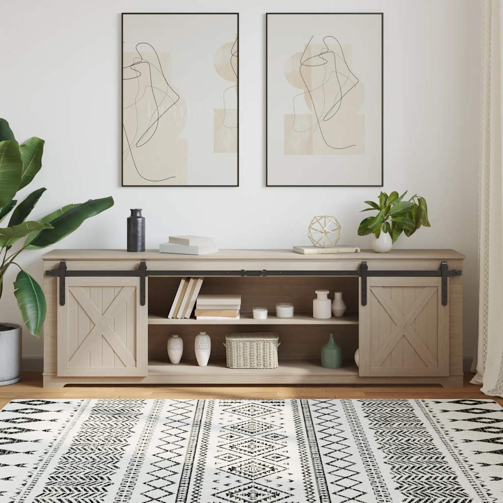 Sliding door fitting set for cabinet doors 200 cm carbon steel