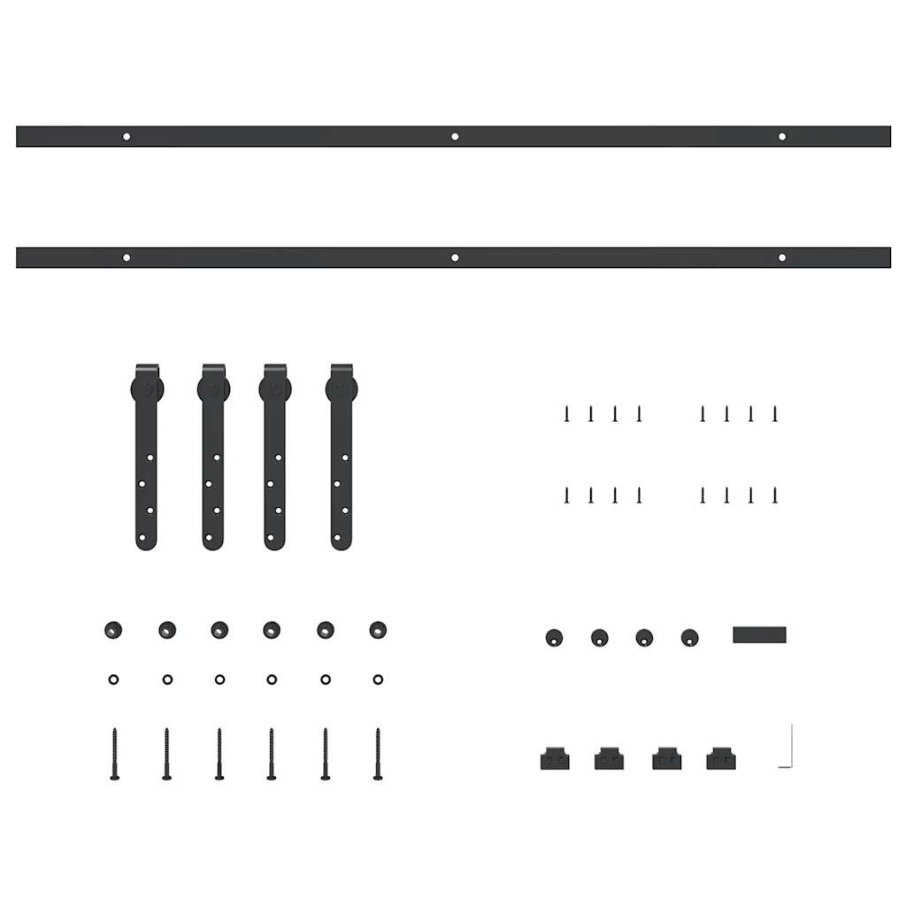 Sliding door fitting set for cabinet doors 200 cm carbon steel