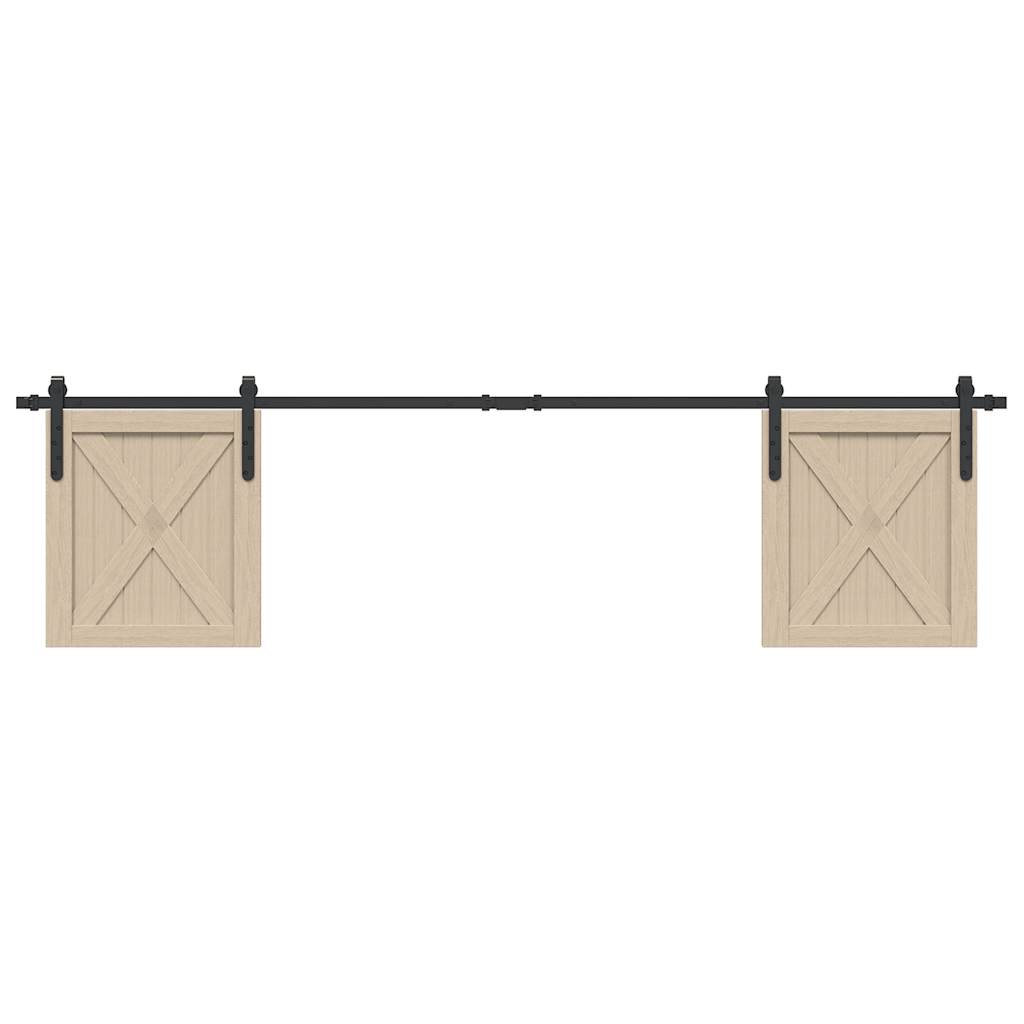 Sliding door fitting set for cabinet doors 200 cm carbon steel