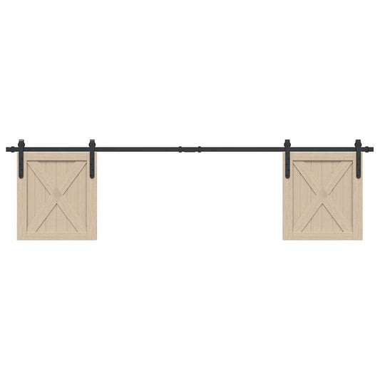 Sliding door fitting set for cabinet doors 200 cm carbon steel