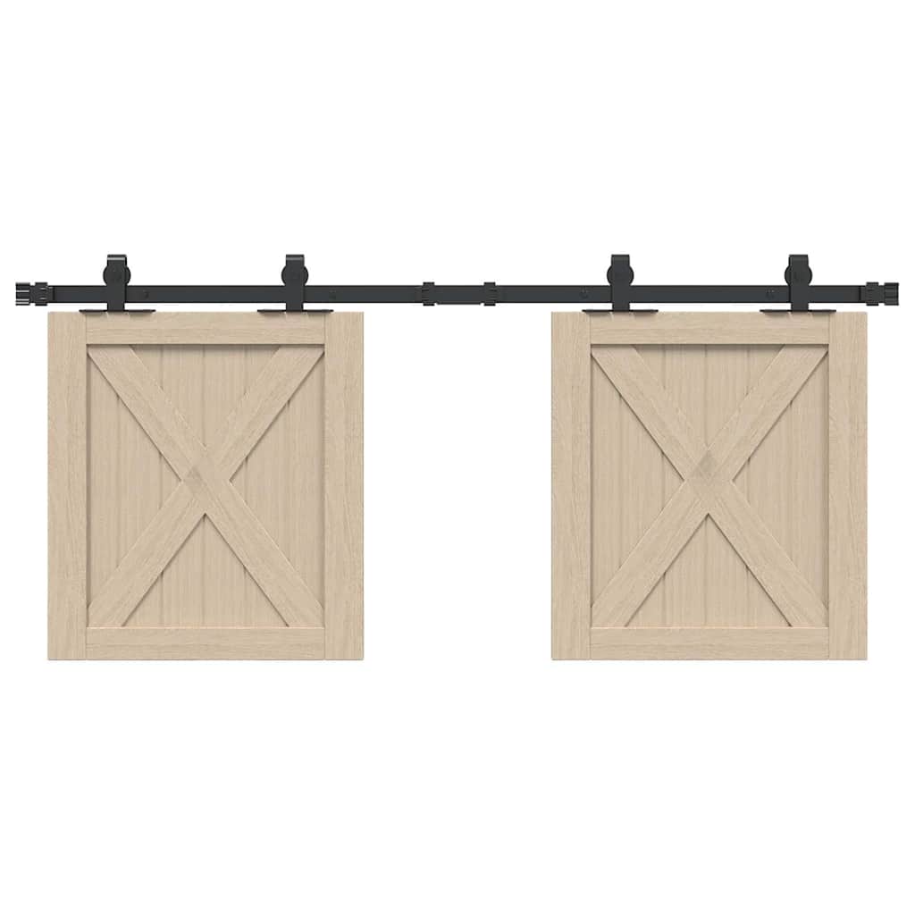 Schiebetürbeschlag Set für Schranktüren 122 cm Karbonstahl