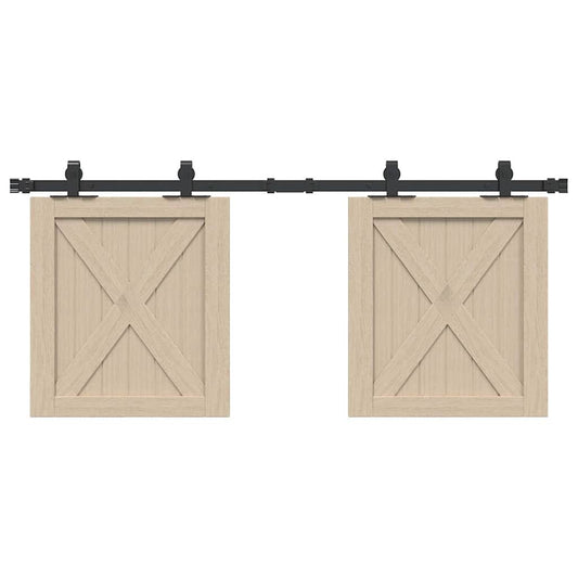 Schiebetürbeschlag Set für Schranktüren 122 cm Karbonstahl