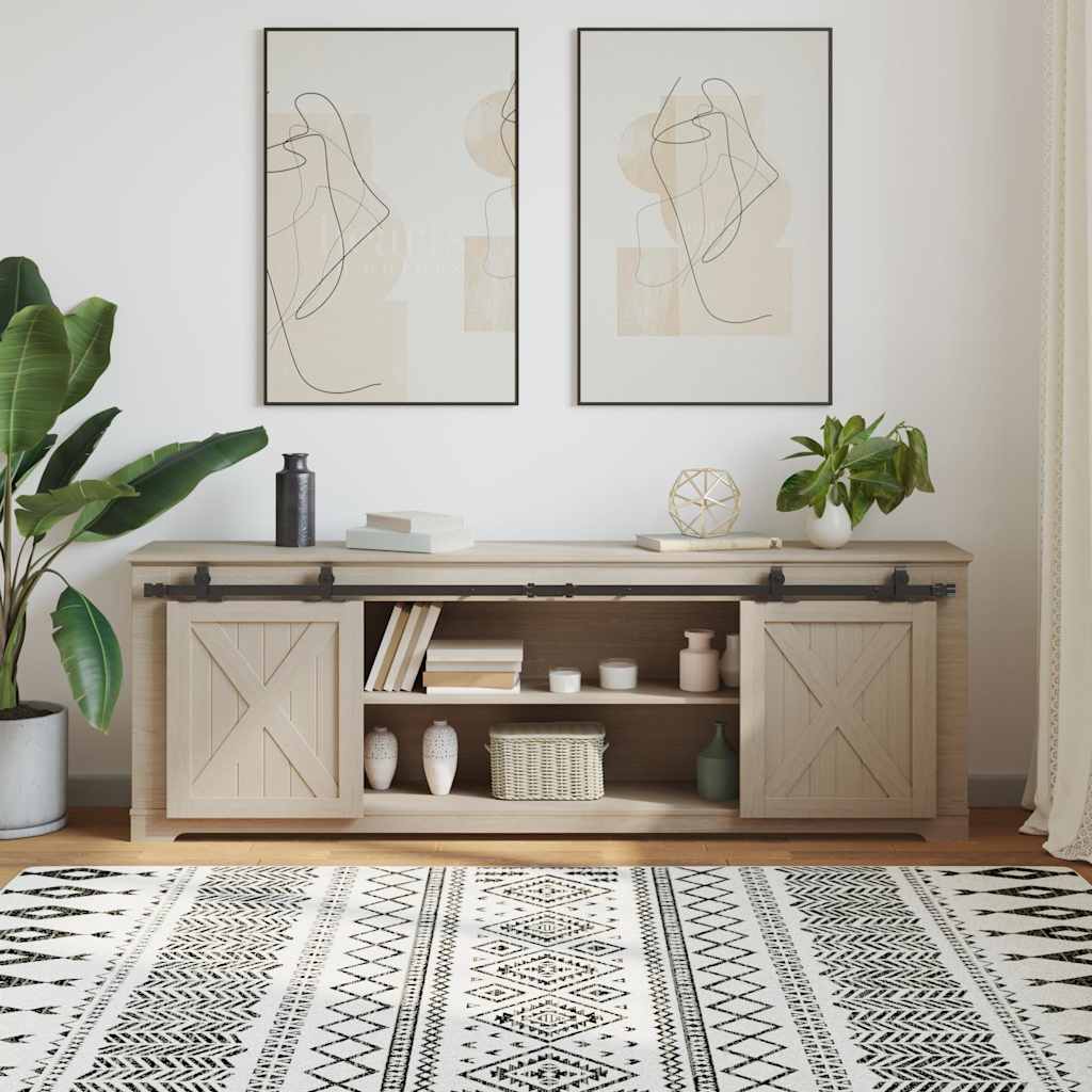 Sliding door fitting set for cabinet doors 183 cm carbon steel