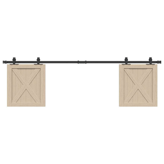 Sliding door fitting set for cabinet doors 183 cm carbon steel