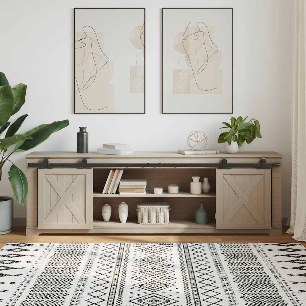 Sliding door fitting set for cabinet doors 200 cm carbon steel