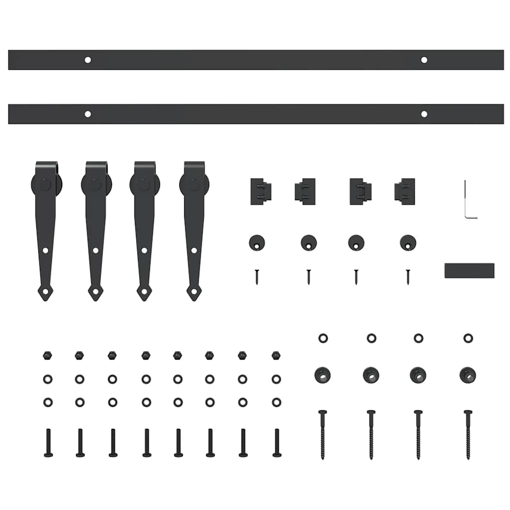 Sliding door fitting set for cabinet doors 122 cm carbon steel