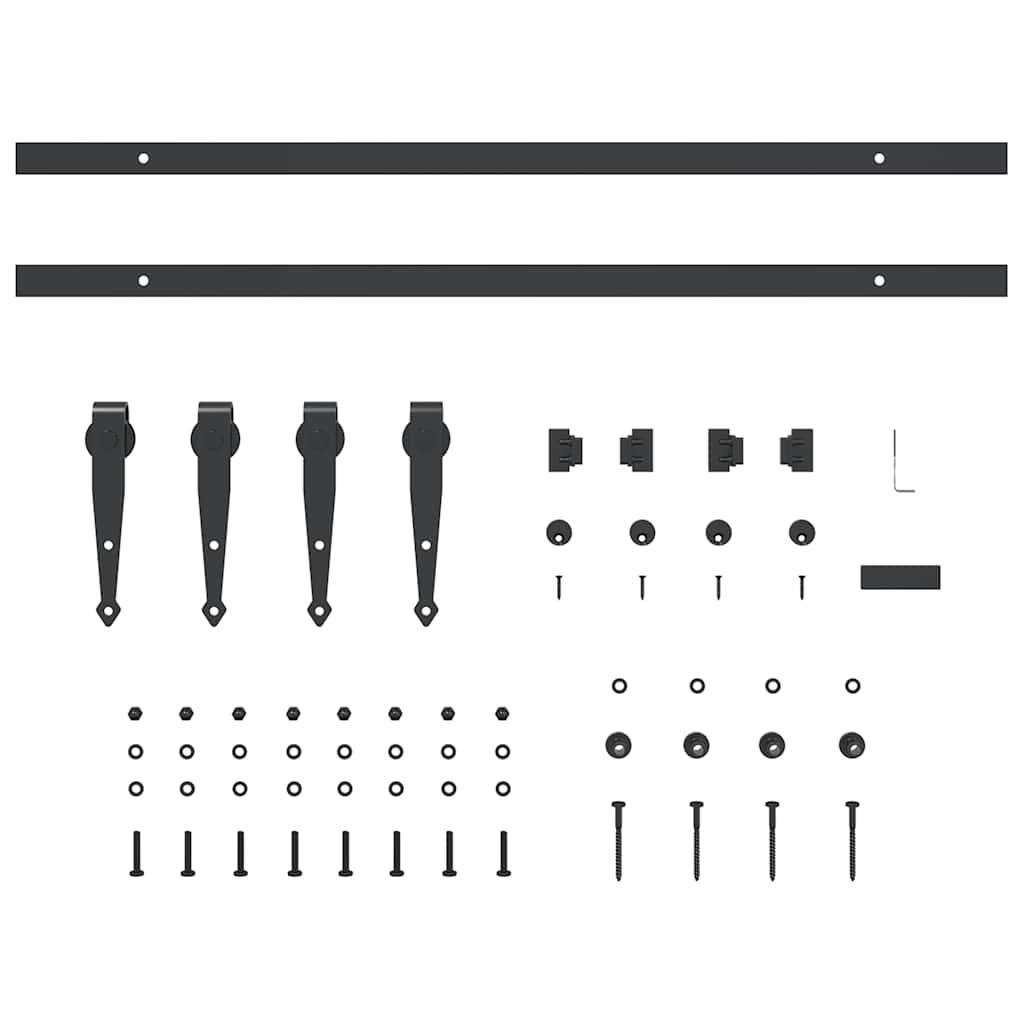 Sliding door fitting set for cabinet doors 152 cm carbon steel