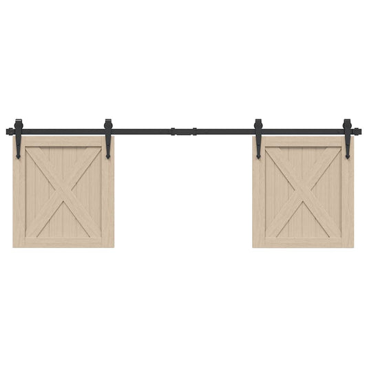 Sliding door fitting set for cabinet doors 152 cm carbon steel