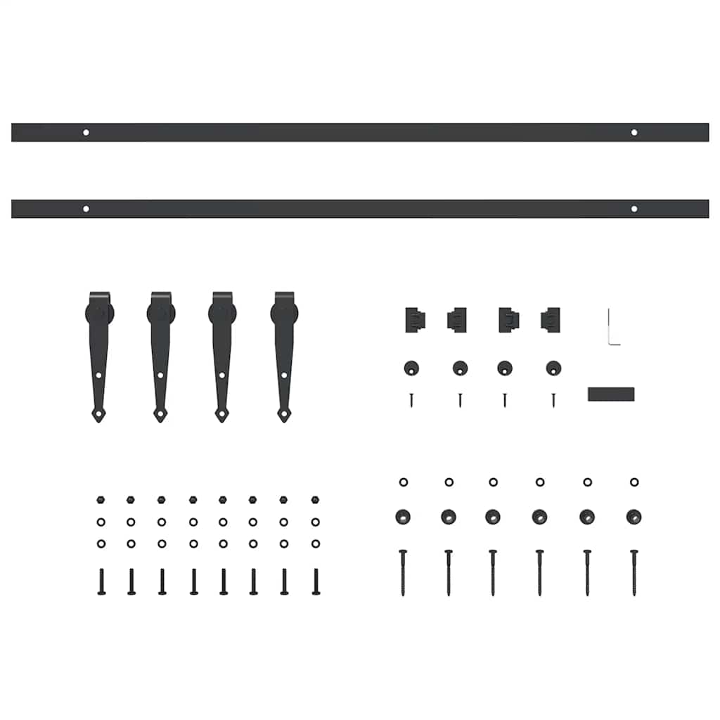 Sliding door fitting set for cabinet doors 183 cm carbon steel