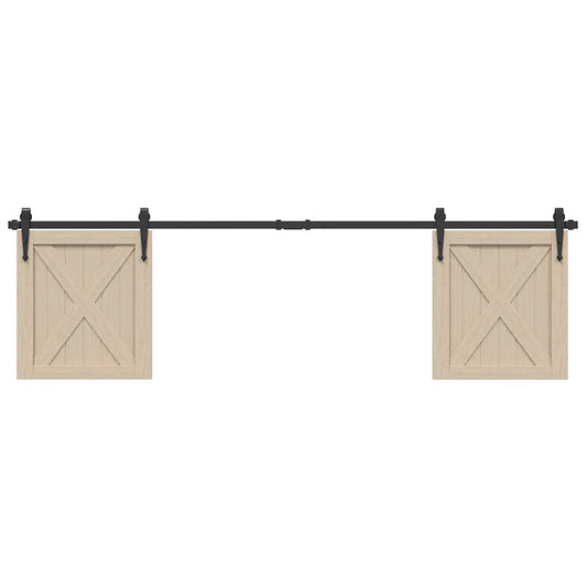 Sliding door fitting set for cabinet doors 183 cm carbon steel