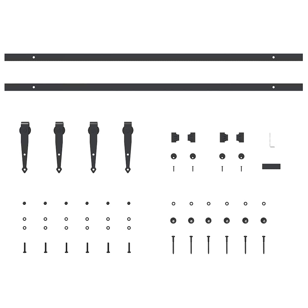 Kit de ferrures pour portes coulissantes pour portes de placard 200 cm en acier au carbone