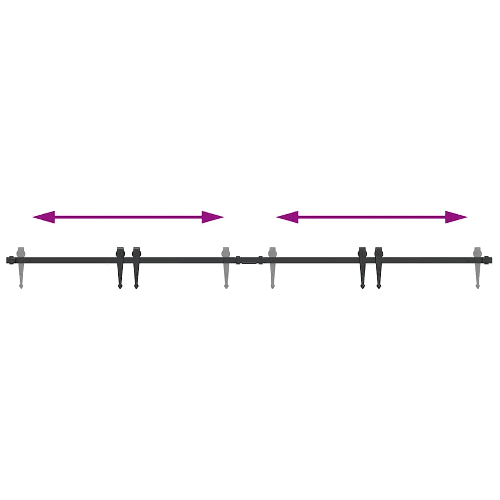Kit de ferrures pour portes coulissantes pour portes de placard 200 cm en acier au carbone