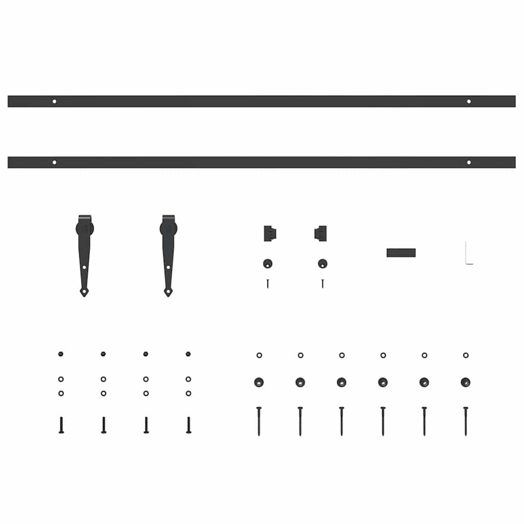 Kit de ferrures pour portes coulissantes pour portes de placard 213 cm en acier au carbone