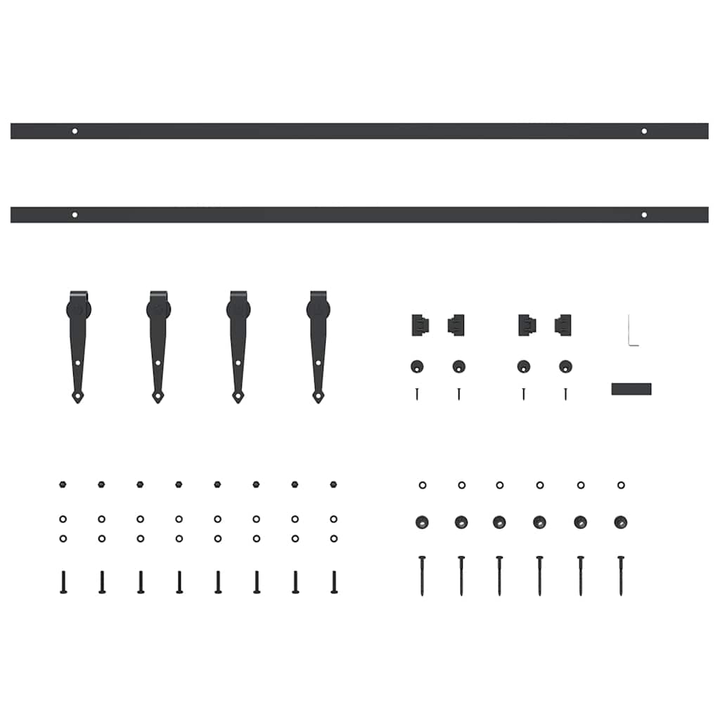 Kit de ferrures pour portes coulissantes pour portes de placard 213 cm en acier au carbone