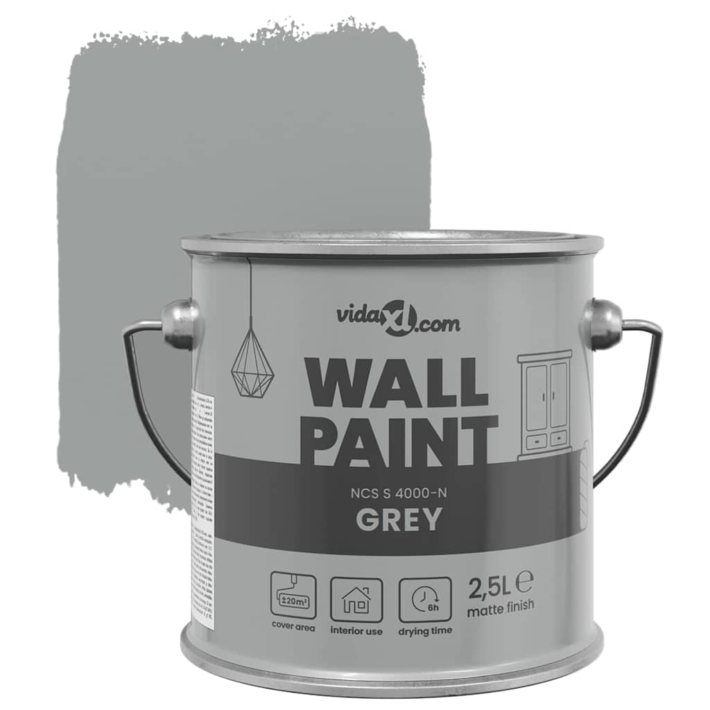Wandfarbe Grau 2,5 L Wall Print