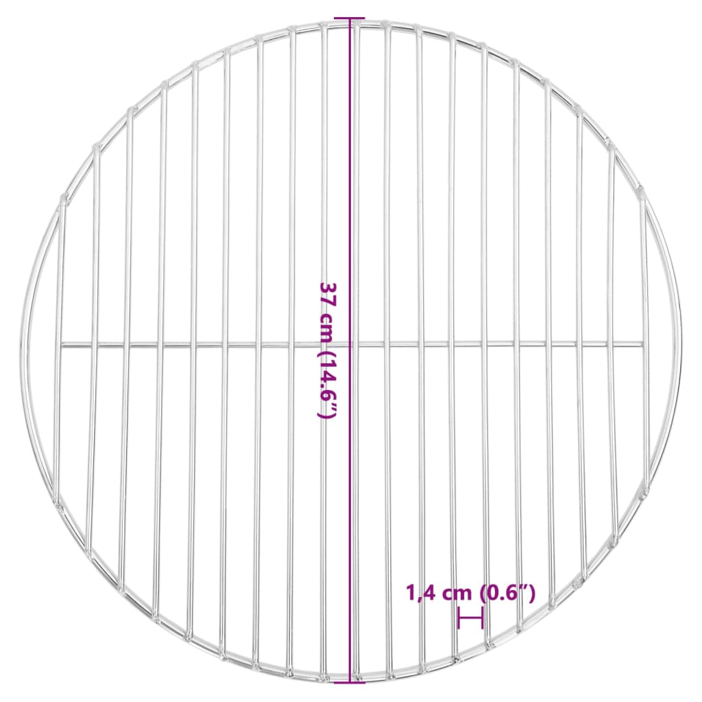 Grille de grill ronde Ø37 ​​cm inox 304