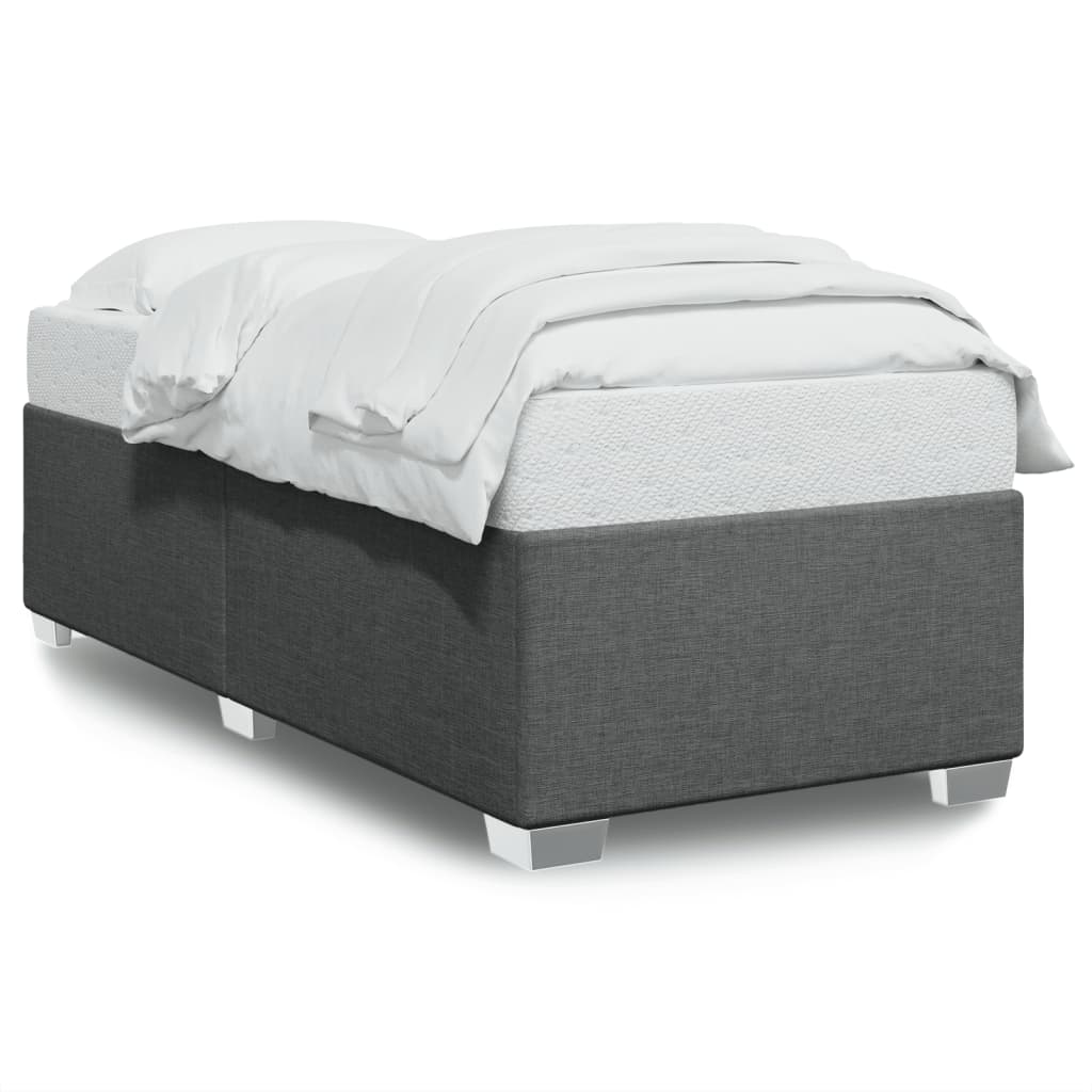 Bettgestell ohne Matratze Dunkelgrau 90x190 cm Stoff