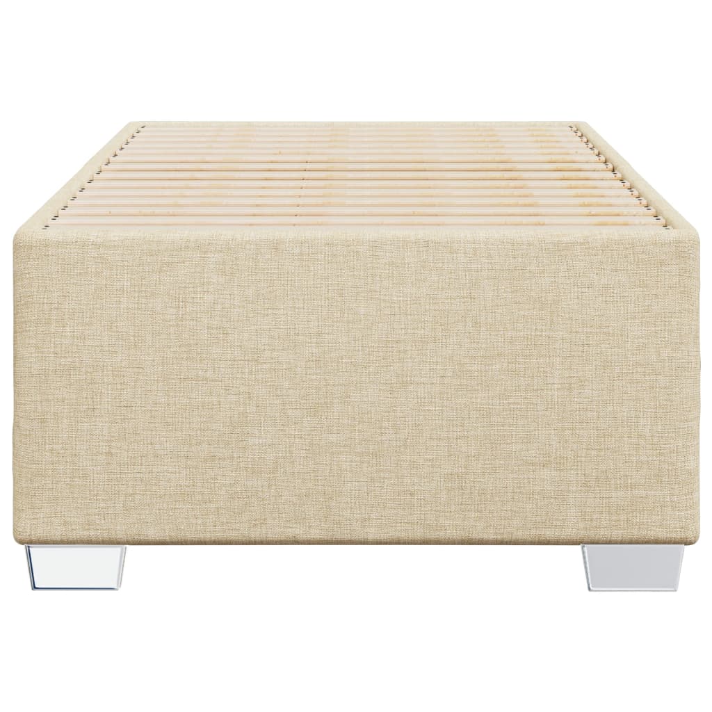 Bettgestell ohne Matratze Creme 90x200 cm Stoff