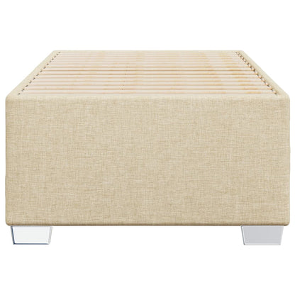 Bettgestell ohne Matratze Creme 90x200 cm Stoff