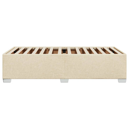 Bettgestell ohne Matratze Creme 90x200 cm Stoff
