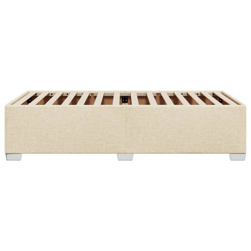 Bettgestell ohne Matratze Creme 90x200 cm Stoff