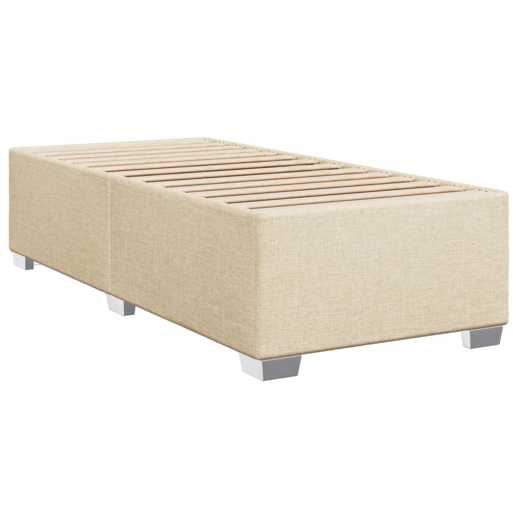 Bettgestell ohne Matratze Creme 100x200 cm Stoff