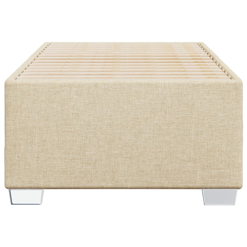 Bettgestell ohne Matratze Creme 100x200 cm Stoff