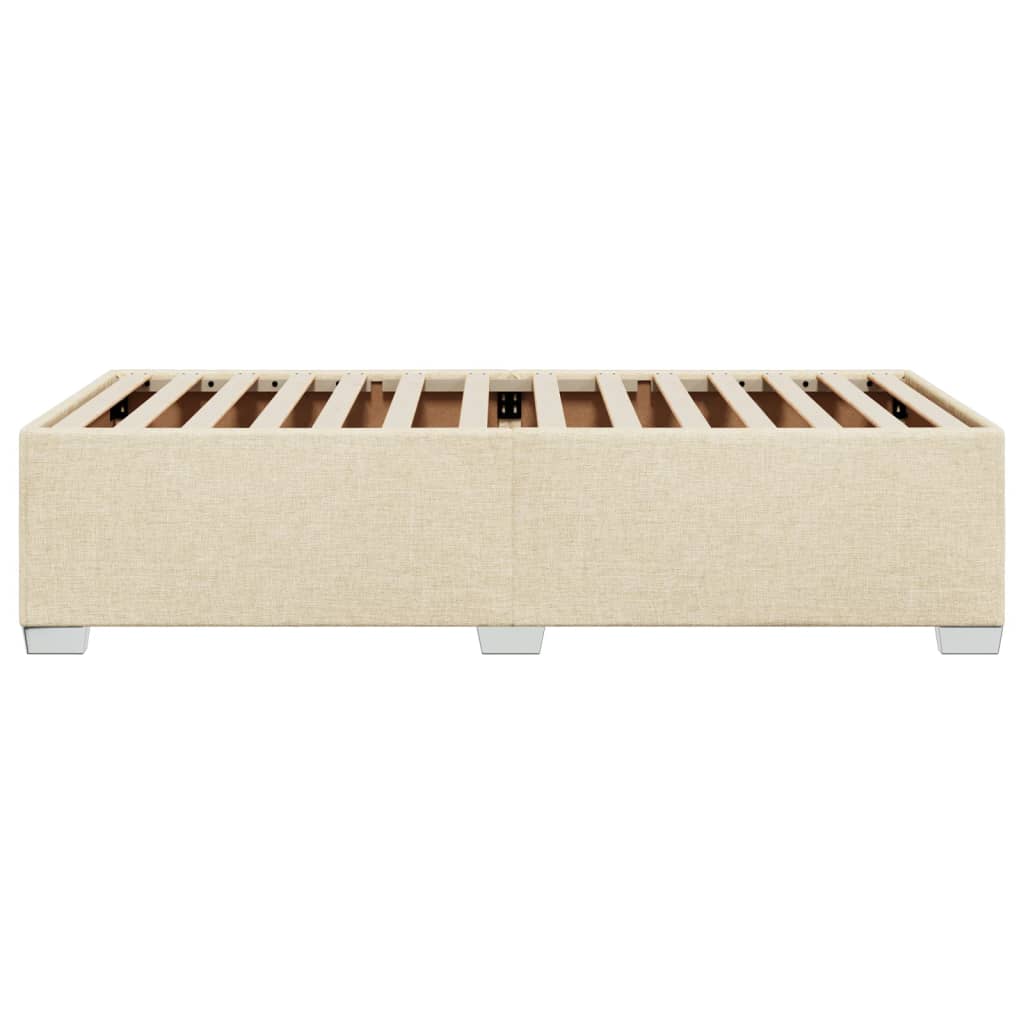 Bettgestell ohne Matratze Creme 100x200 cm Stoff