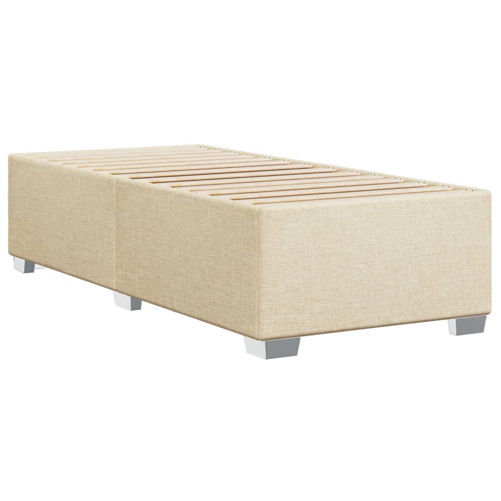 Bettgestell ohne Matratze Creme 100x200 cm Stoff