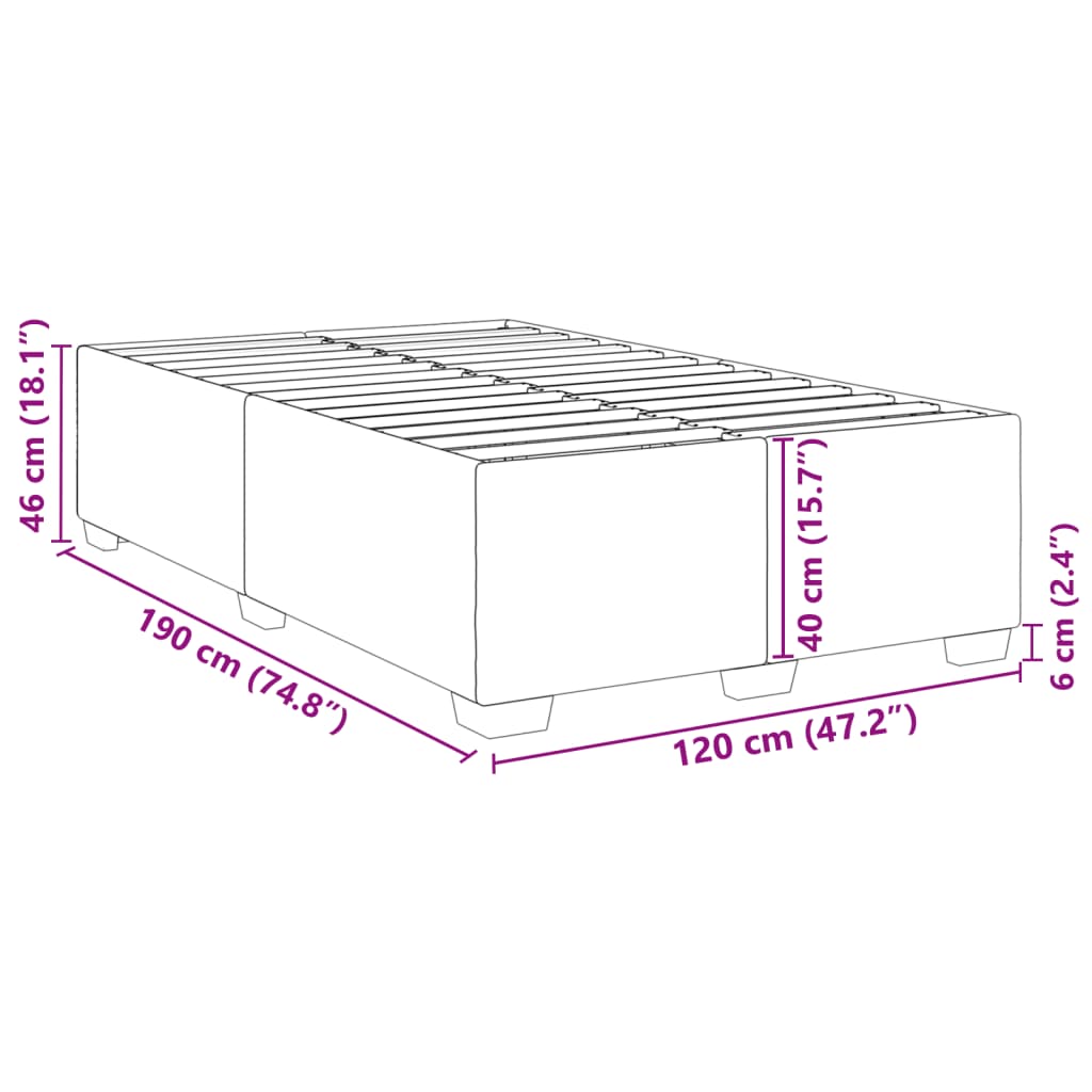 Bettgestell ohne Matratze Schwarz 120x190 cm Stoff