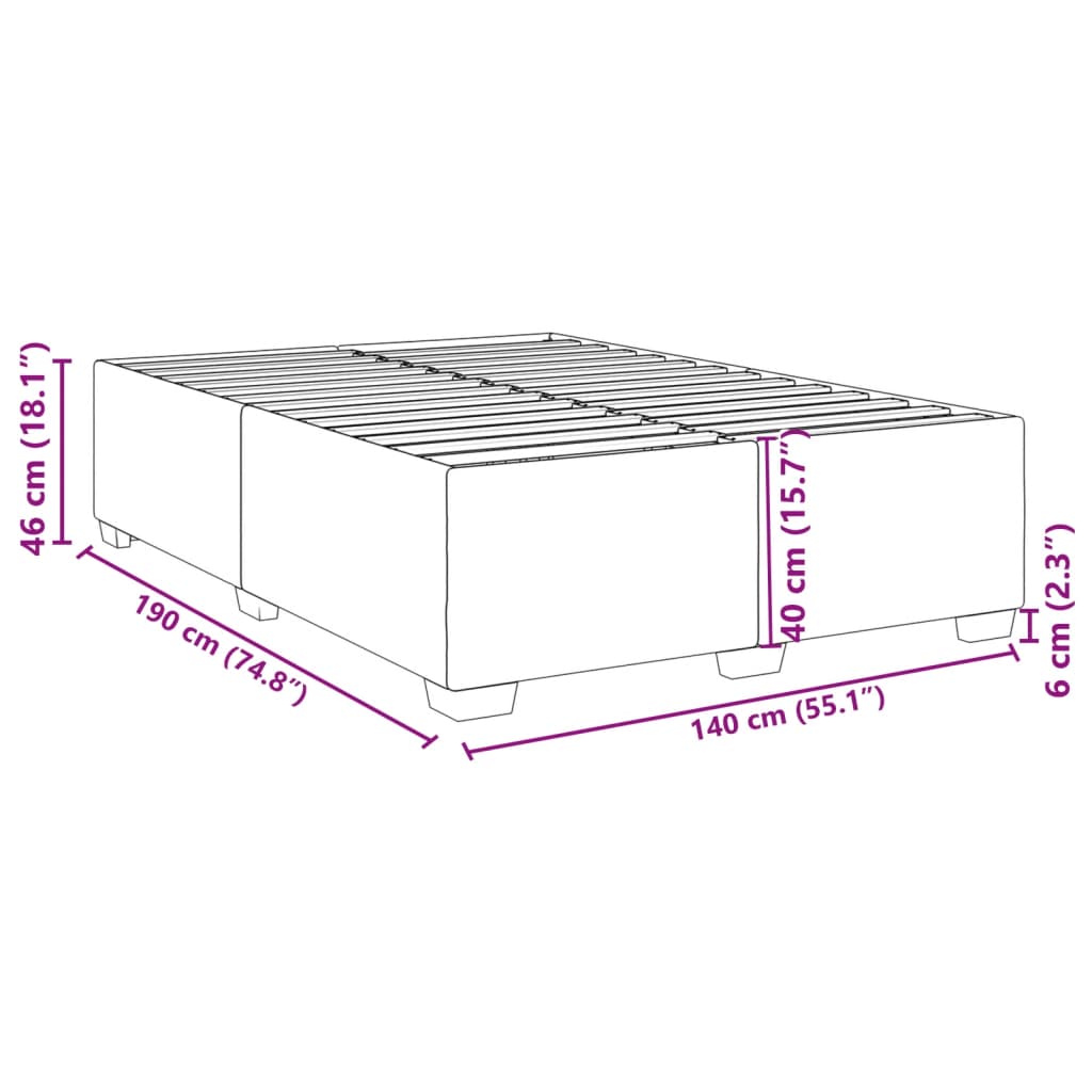 Bettgestell ohne Matratze Schwarz 140x190 cm Stoff
