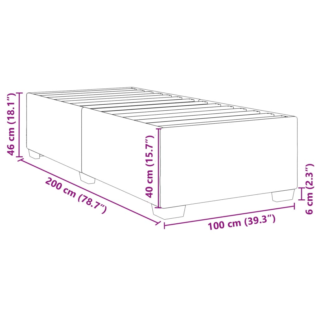 Bettgestell Weiß 100x200 cm Kunstleder