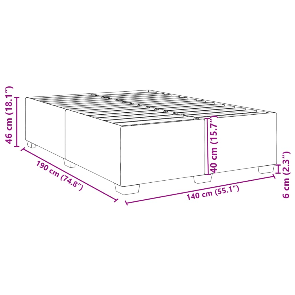 Bettgestell Schwarz 140x190 cm Kunstleder