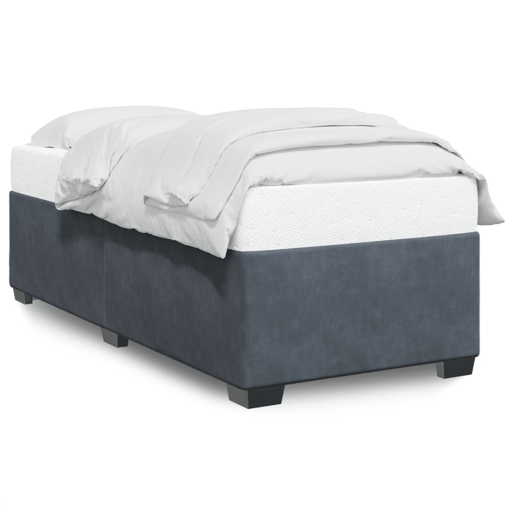 Bettgestell ohne Matratze Dunkelgrau 90x190 cm Samt