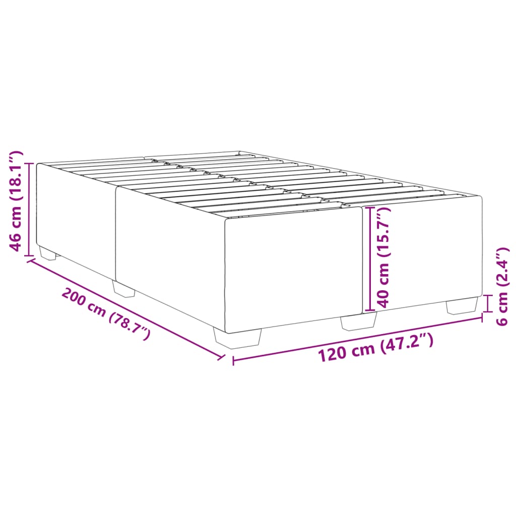 Bettgestell ohne Matratze Hellgrau 120x200 cm Samt
