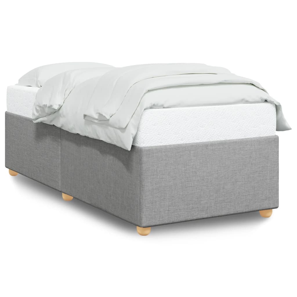 Bettgestell ohne Matratze Hellgrau 90x190 cm Stoff