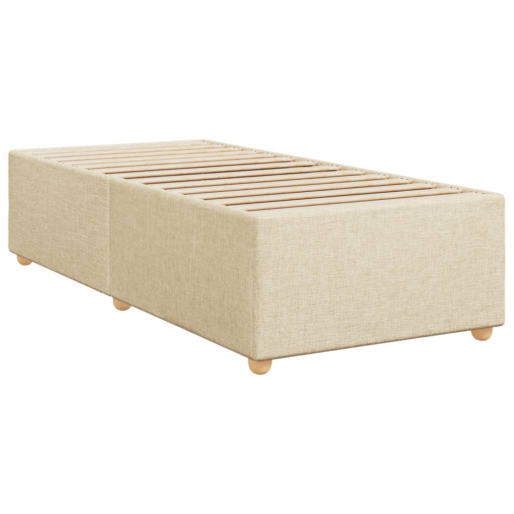 Bettgestell ohne Matratze Creme 90x200 cm Stoff