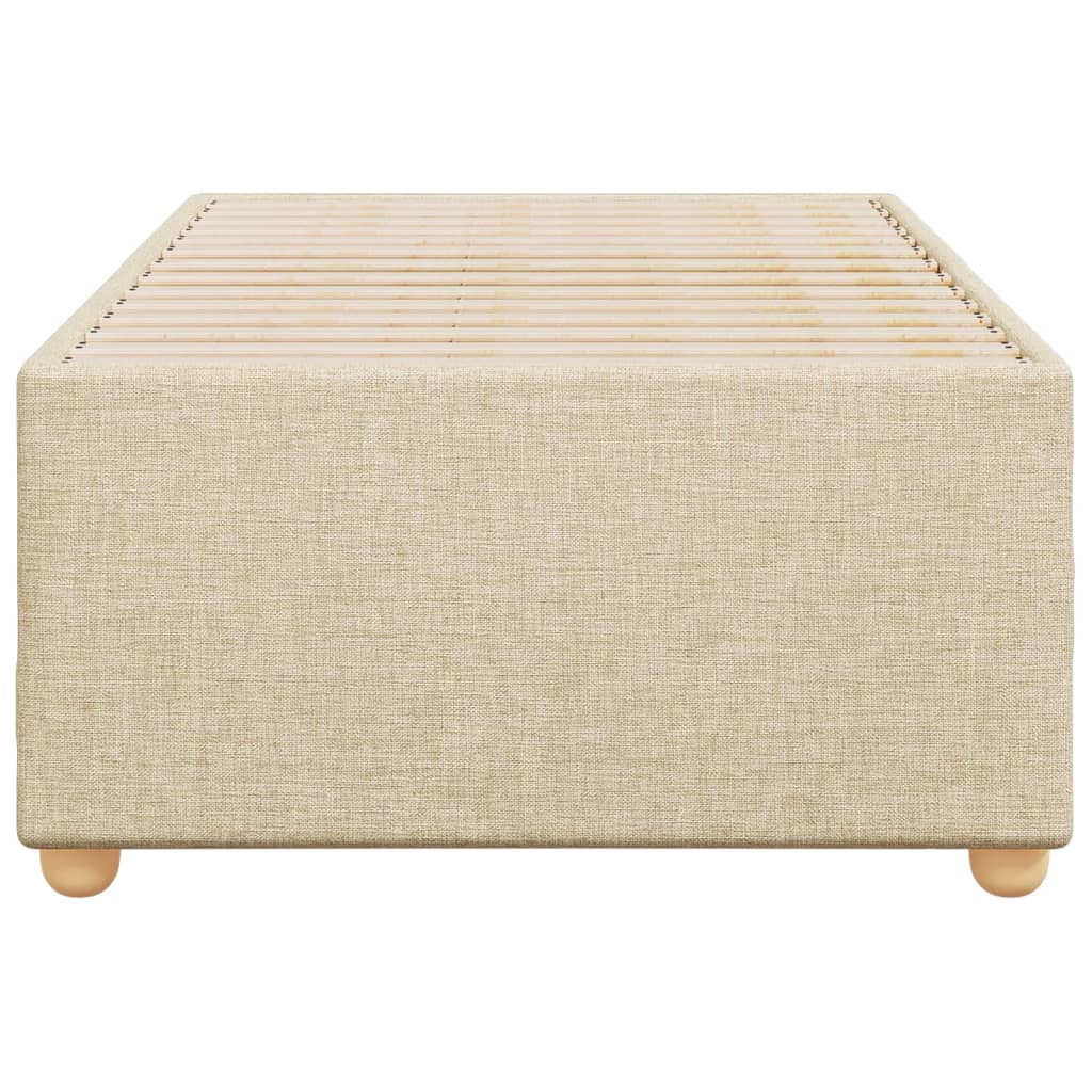 Bettgestell ohne Matratze Creme 90x200 cm Stoff