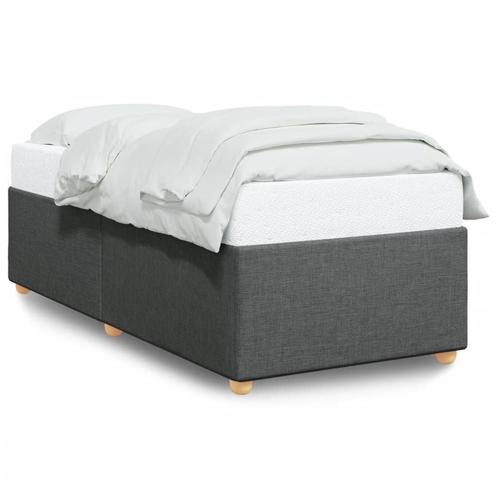 Bettgestell ohne Matratze Dunkelgrau 100x200 cm Stoff