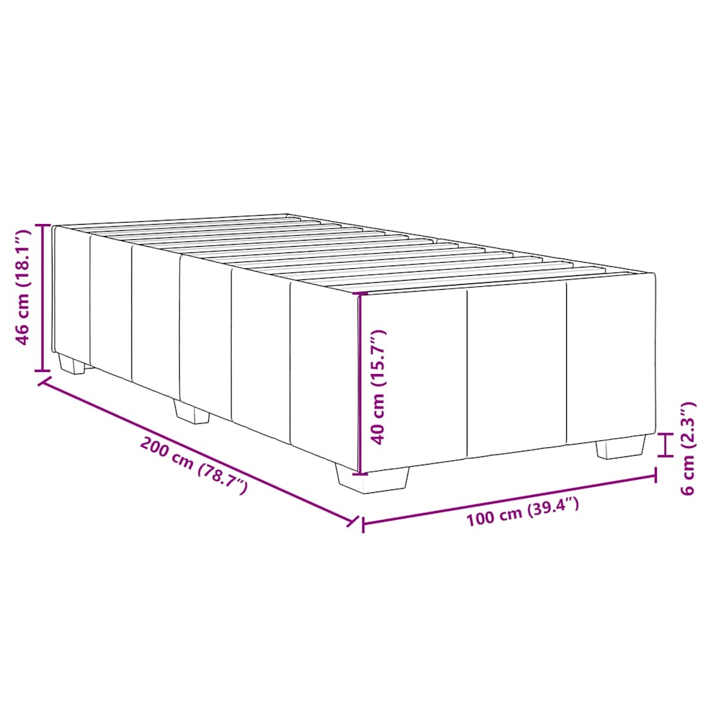 Bettgestell ohne Matratze Dunkelgrau 100x200 cm Stoff