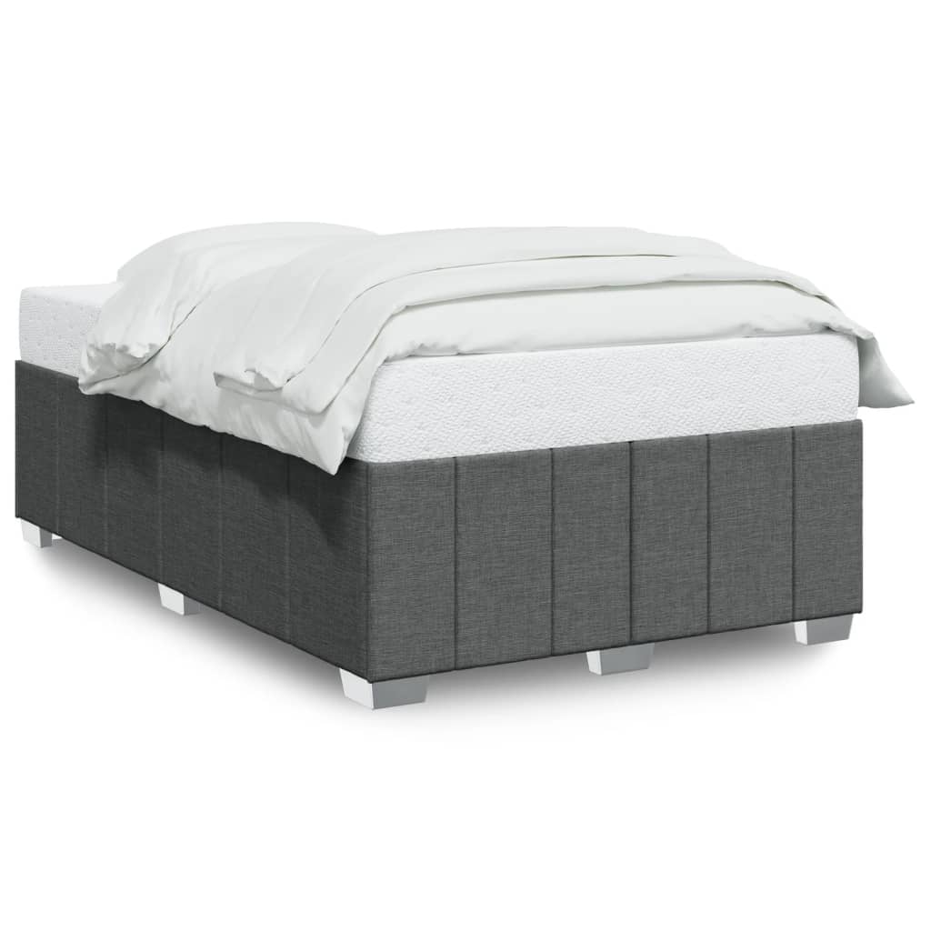 Bettgestell ohne Matratze Dunkelgrau 120x190 cm Stoff