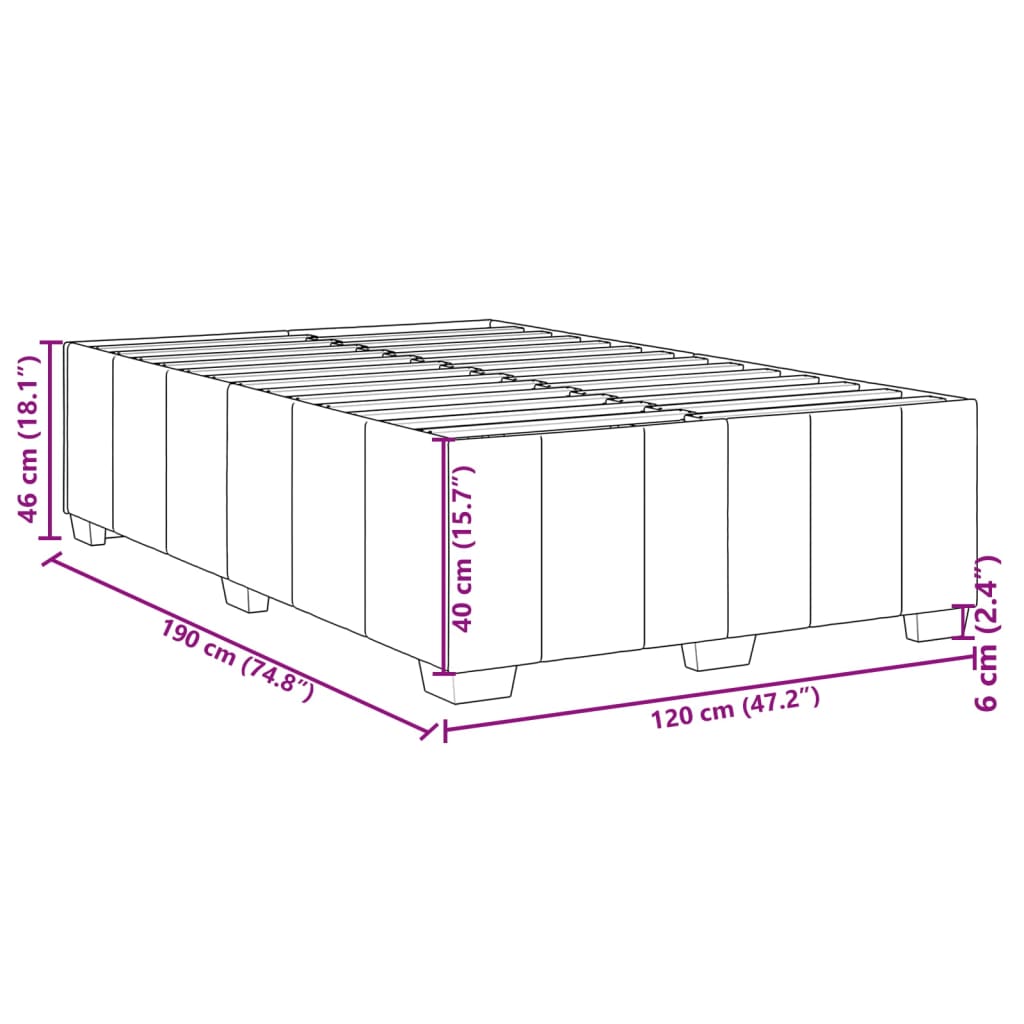Bettgestell ohne Matratze Dunkelgrau 120x190 cm Stoff