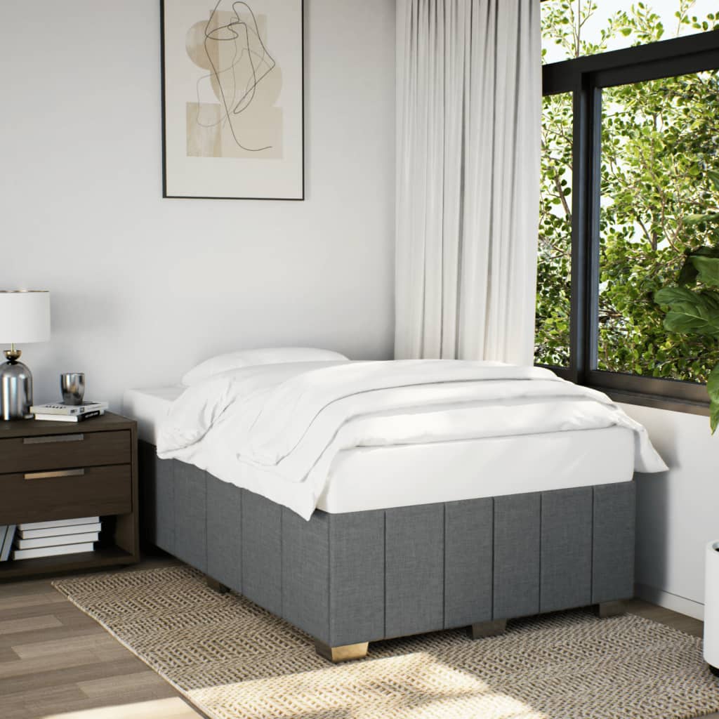 Bettgestell ohne Matratze Dunkelgrau 120x190 cm Stoff