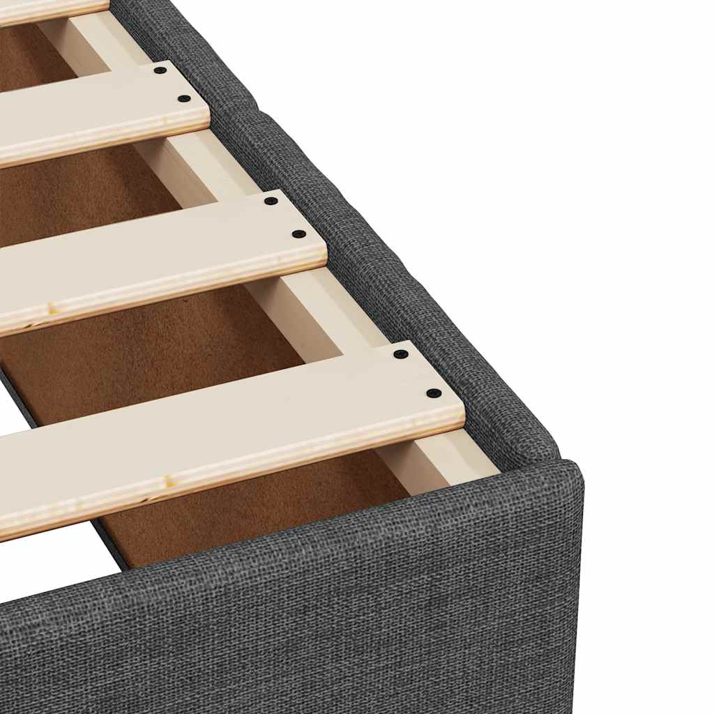 Bettgestell ohne Matratze Dunkelgrau 140x190 cm Stoff