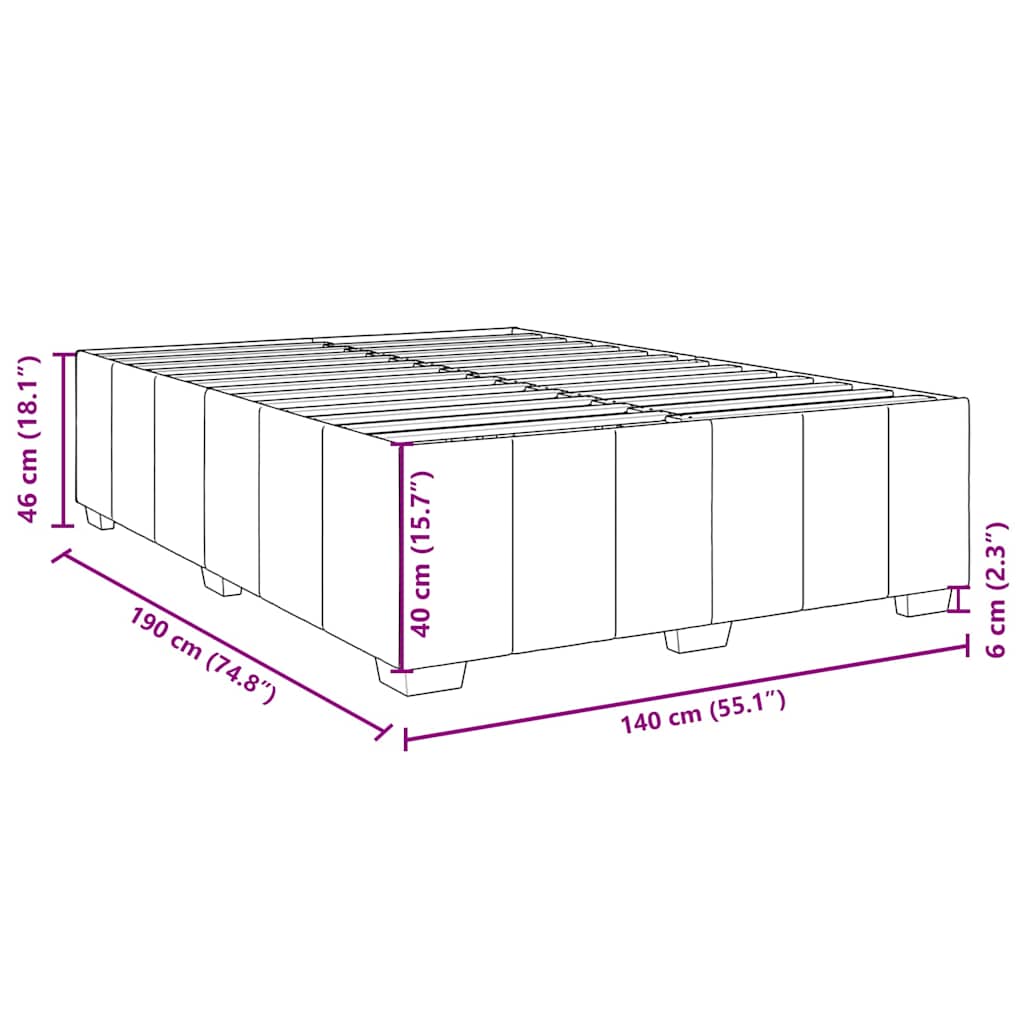 Bettgestell ohne Matratze Dunkelgrau 140x190 cm Stoff